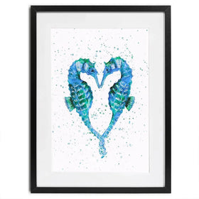 Seahorse Heart Framed Art Print Seahorse Heart Framed Art Print wall art product Emma LC Art