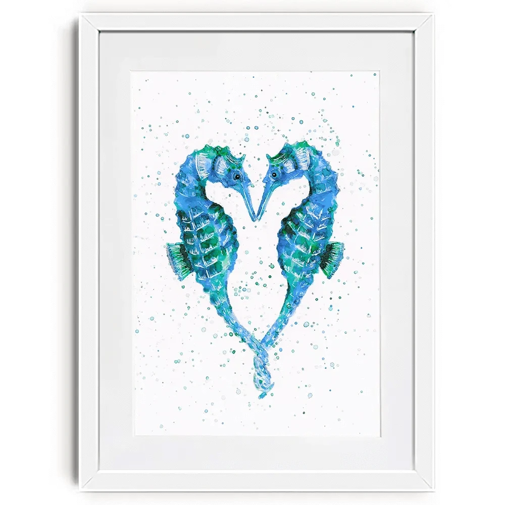 Seahorse Heart Framed Art Print Seahorse Heart Framed Art Print wall art product Emma LC Art