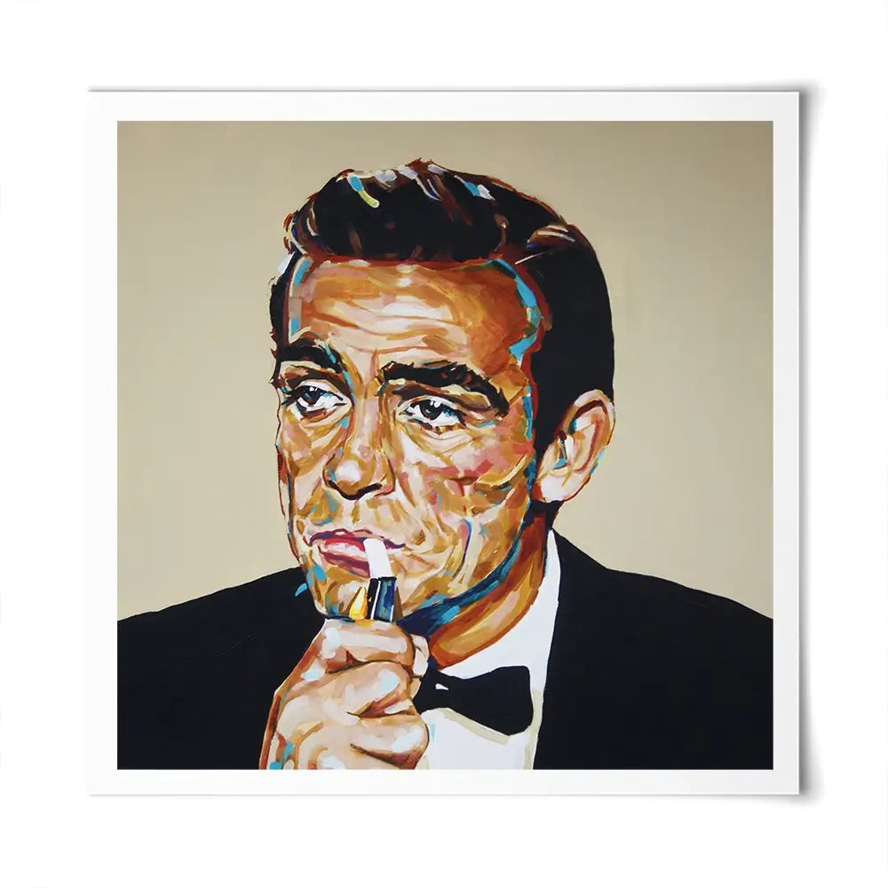 Sean Connery Bond Square Art Print Sean Connery Bond Square Art Print wall art product Juliet Stockton