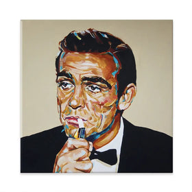 Sean Connery Bond Square Canvas Print Sean Connery Bond Square Canvas Print wall art product Juliet Stockton