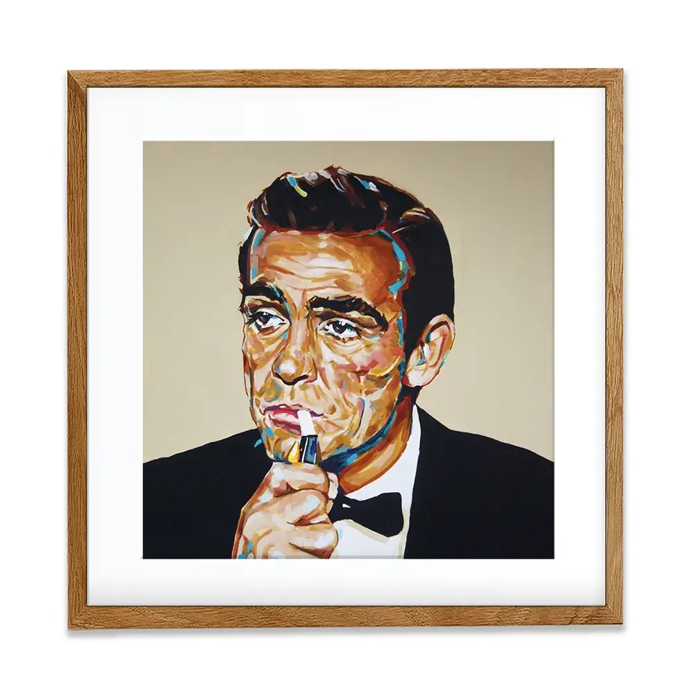 Sean Connery Bond Square Framed Art Print Sean Connery Bond Square Framed Art Print wall art product Juliet Stockton