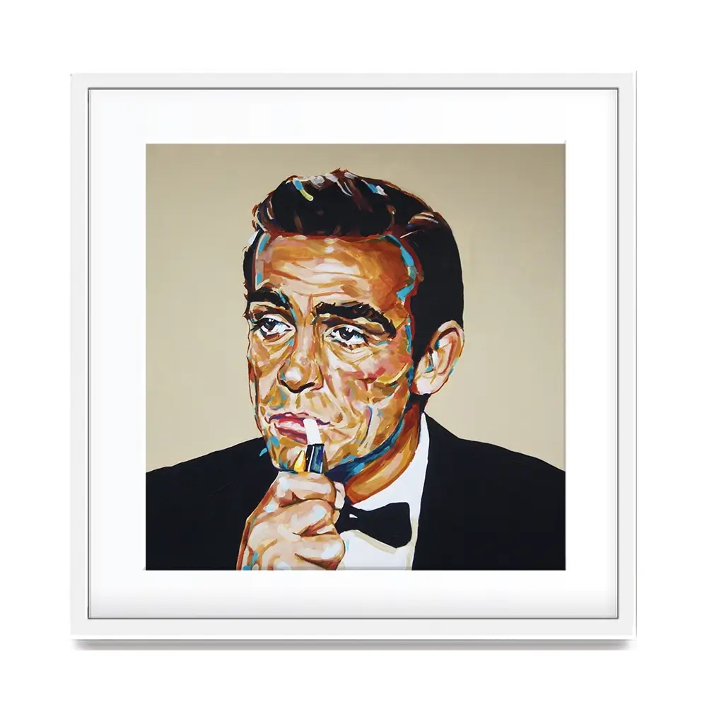 Sean Connery Bond Square Framed Art Print Sean Connery Bond Square Framed Art Print wall art product Juliet Stockton