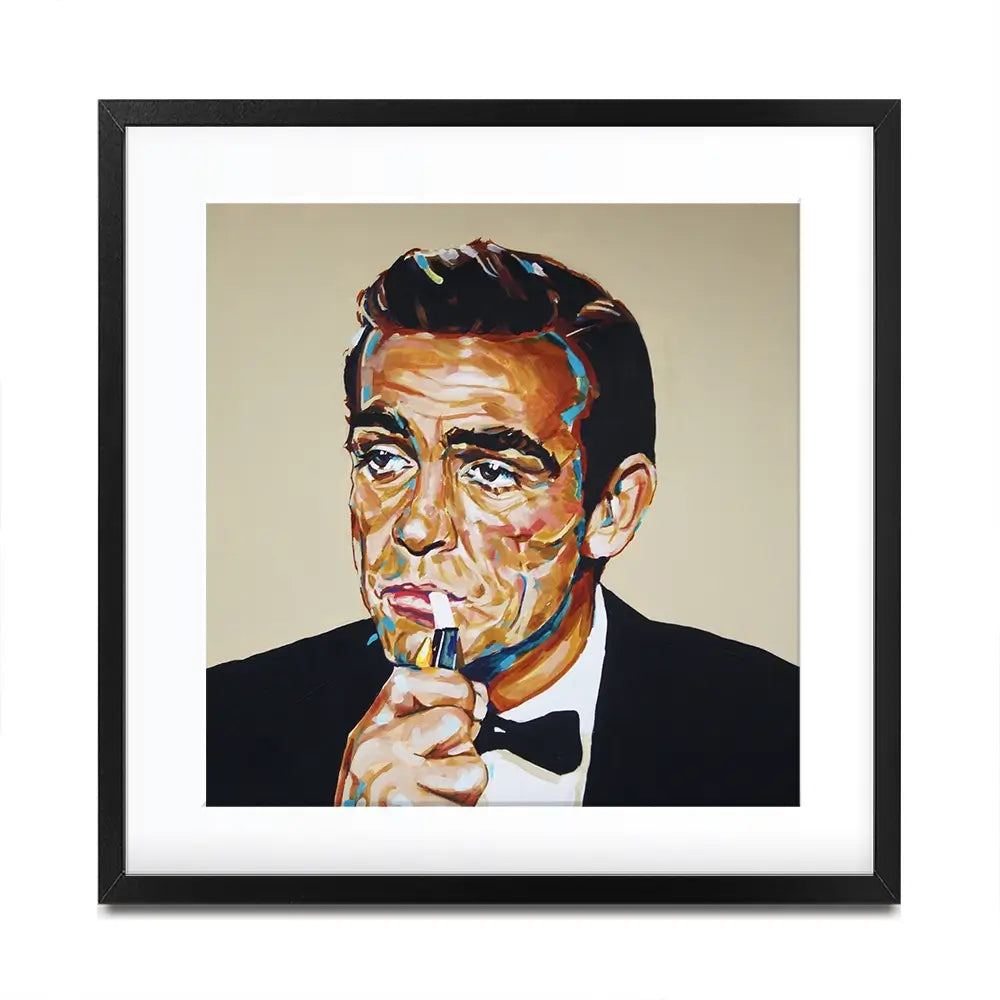 Sean Connery Bond Square Framed Art Print Sean Connery Bond Square Framed Art Print wall art product Juliet Stockton