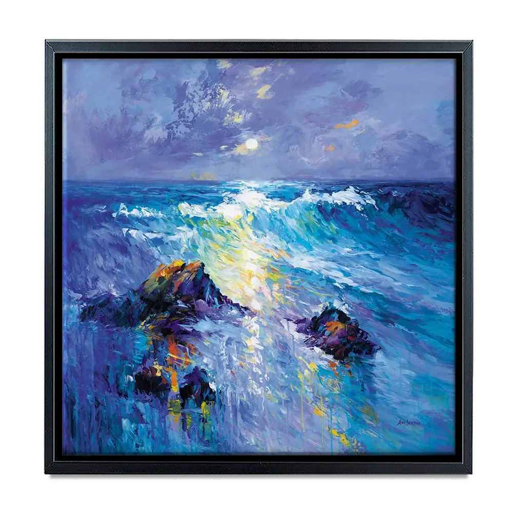 Seascape With Crashing Waves Over Rocky Coast Square Canvas Print Seascape With Crashing Waves Over Rocky Coast Square Canvas Print wall art product Leon Devenice
