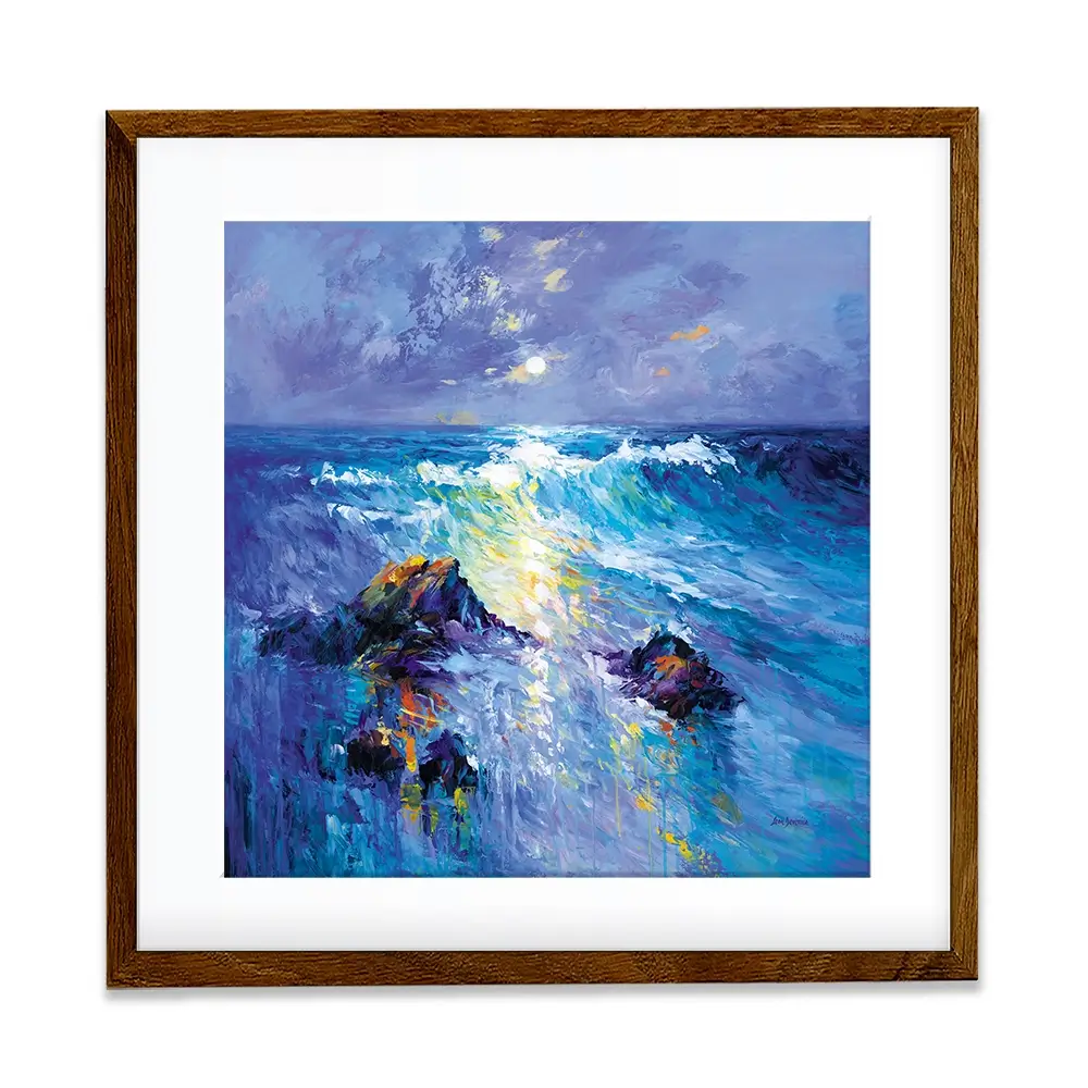Seascape With Crashing Waves Over Rocky Coast Square Framed Art Print Seascape With Crashing Waves Over Rocky Coast Square Framed Art Print wall art product Leon Devenice