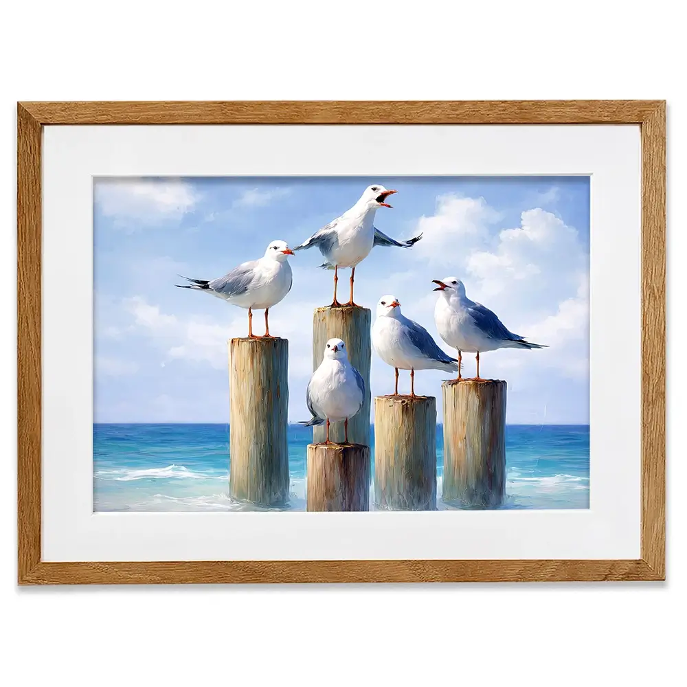 Seaside Seagulls Framed Art Print Seaside Seagulls Framed Art Print wall art product David Alexander Elder
