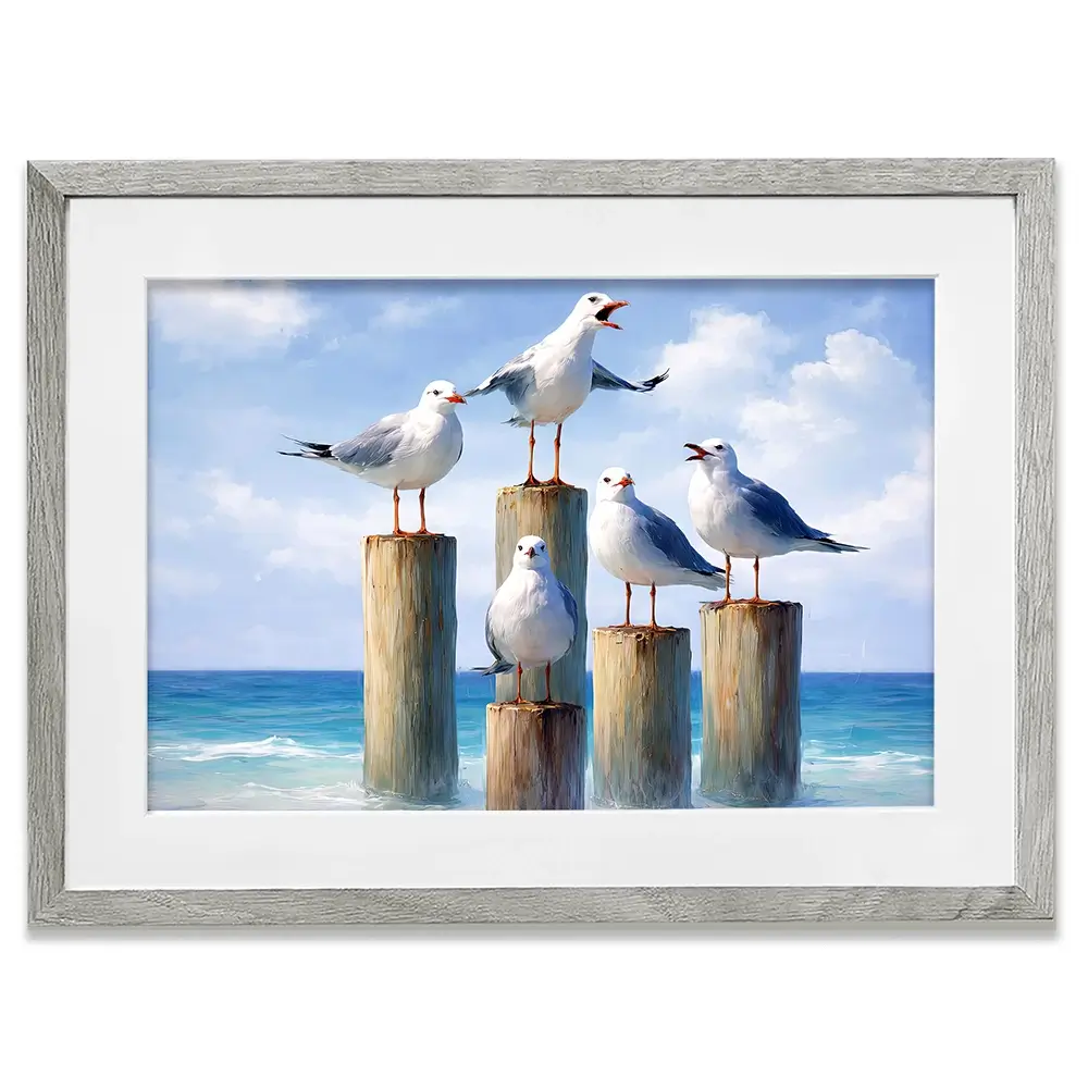 Seaside Seagulls Framed Art Print Seaside Seagulls Framed Art Print wall art product David Alexander Elder