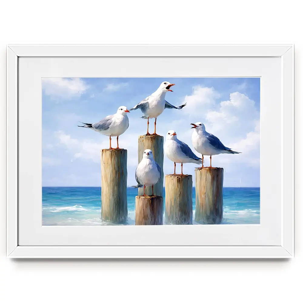 Seaside Seagulls Framed Art Print Seaside Seagulls Framed Art Print wall art product David Alexander Elder