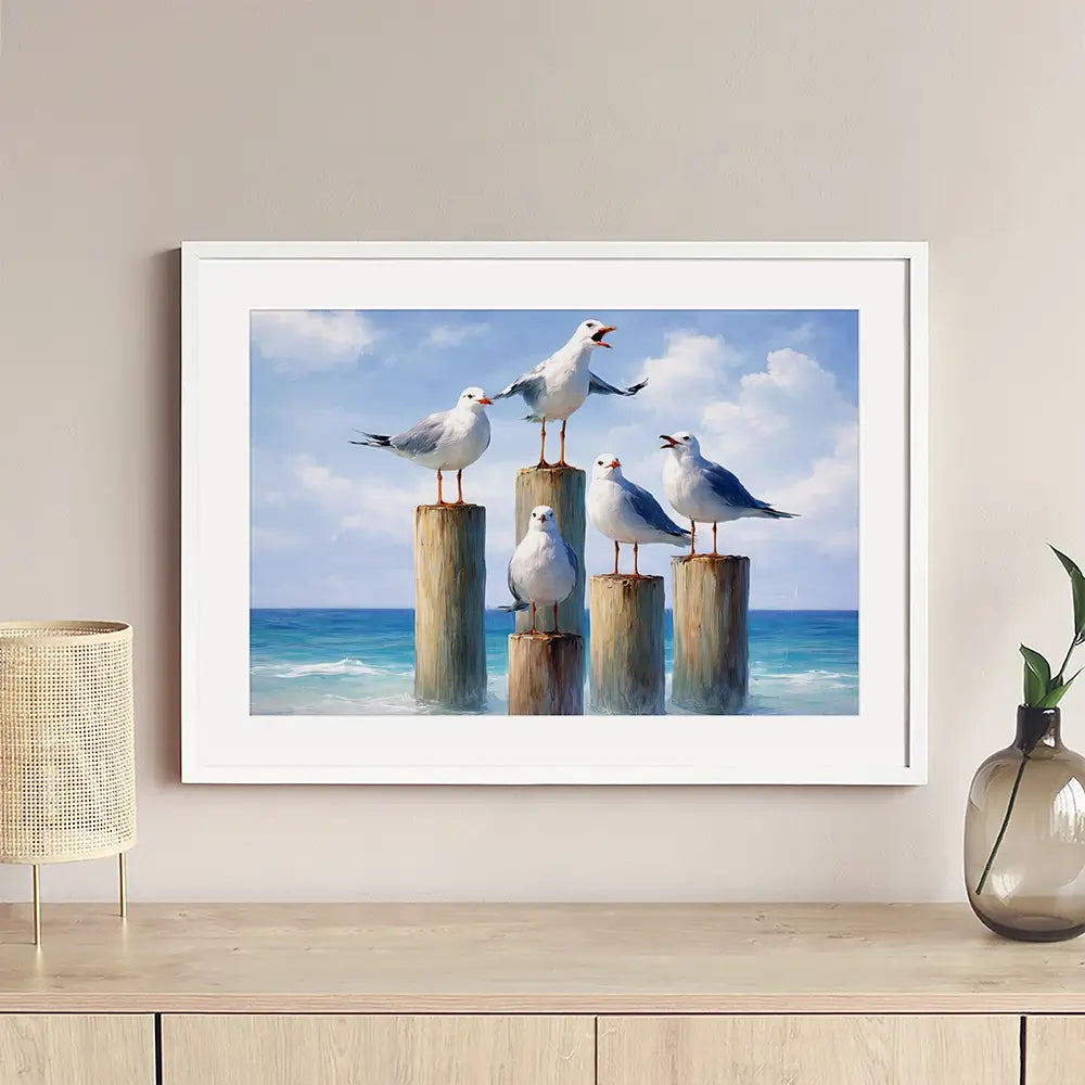 Seaside Seagulls Framed Art Print Seaside Seagulls Framed Art Print wall art product David Alexander Elder