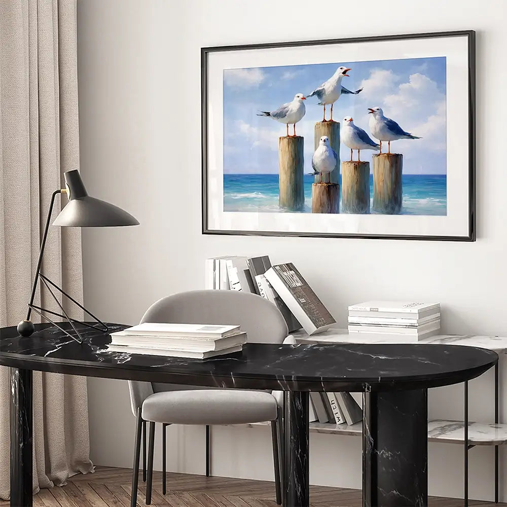 Seaside Seagulls Framed Art Print Seaside Seagulls Framed Art Print wall art product David Alexander Elder