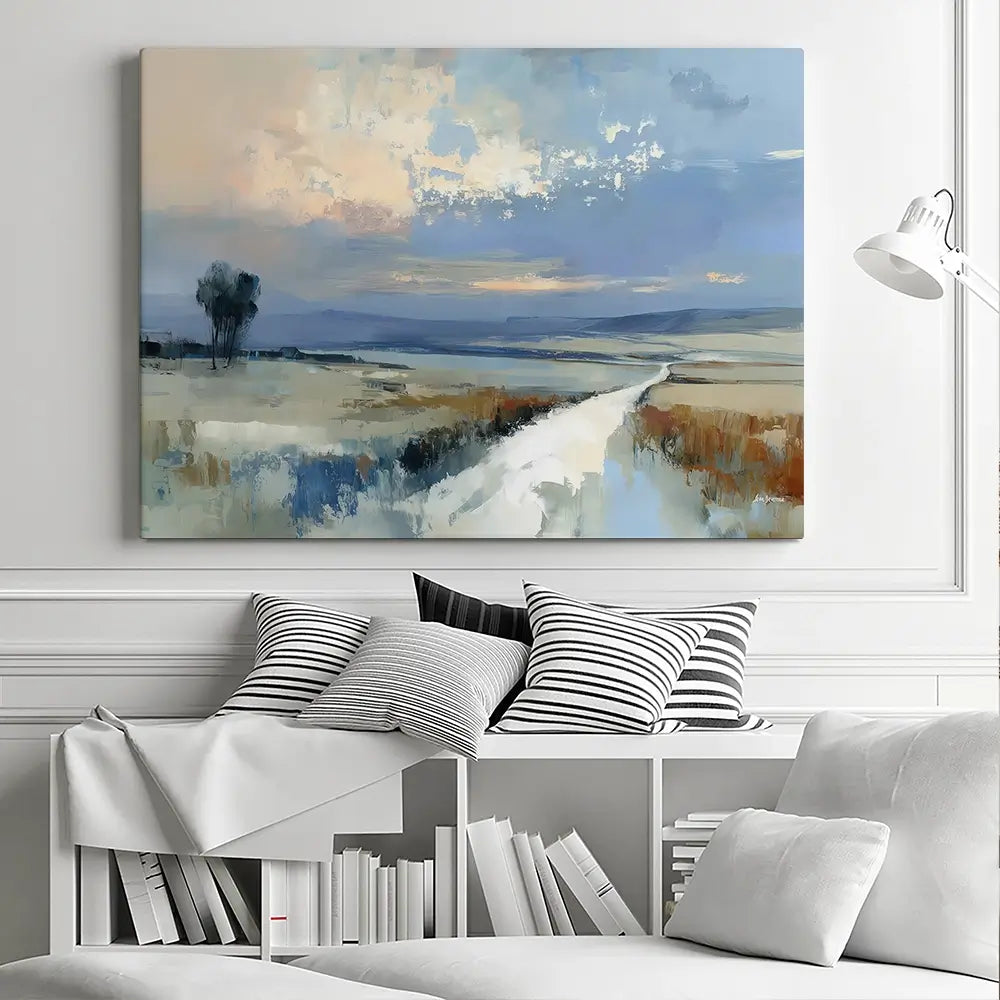 Serene Distant Hills Canvas Print Serene Distant Hills Canvas Print wall art product Leon Devenice