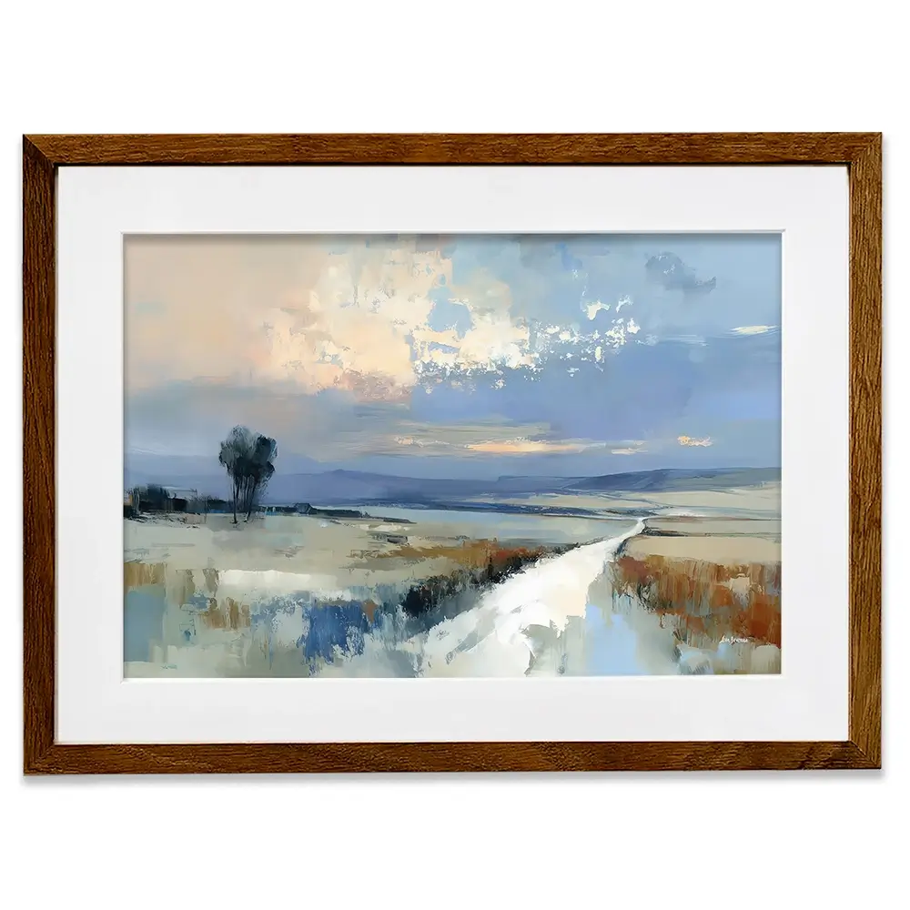 Serene Distant Hills Framed Art Print Serene Distant Hills Framed Art Print wall art product Leon Devenice