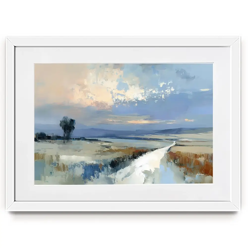 Serene Distant Hills Framed Art Print Serene Distant Hills Framed Art Print wall art product Leon Devenice