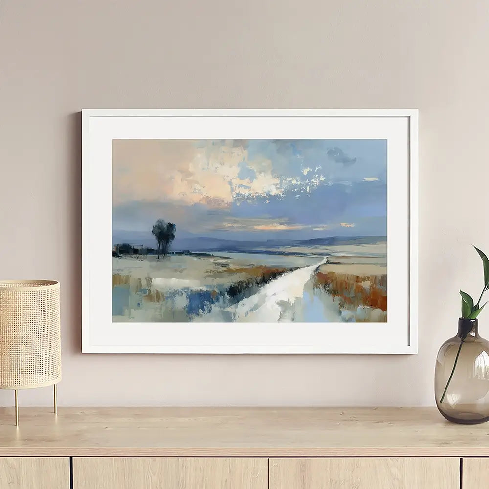 Serene Distant Hills Framed Art Print Serene Distant Hills Framed Art Print wall art product Leon Devenice