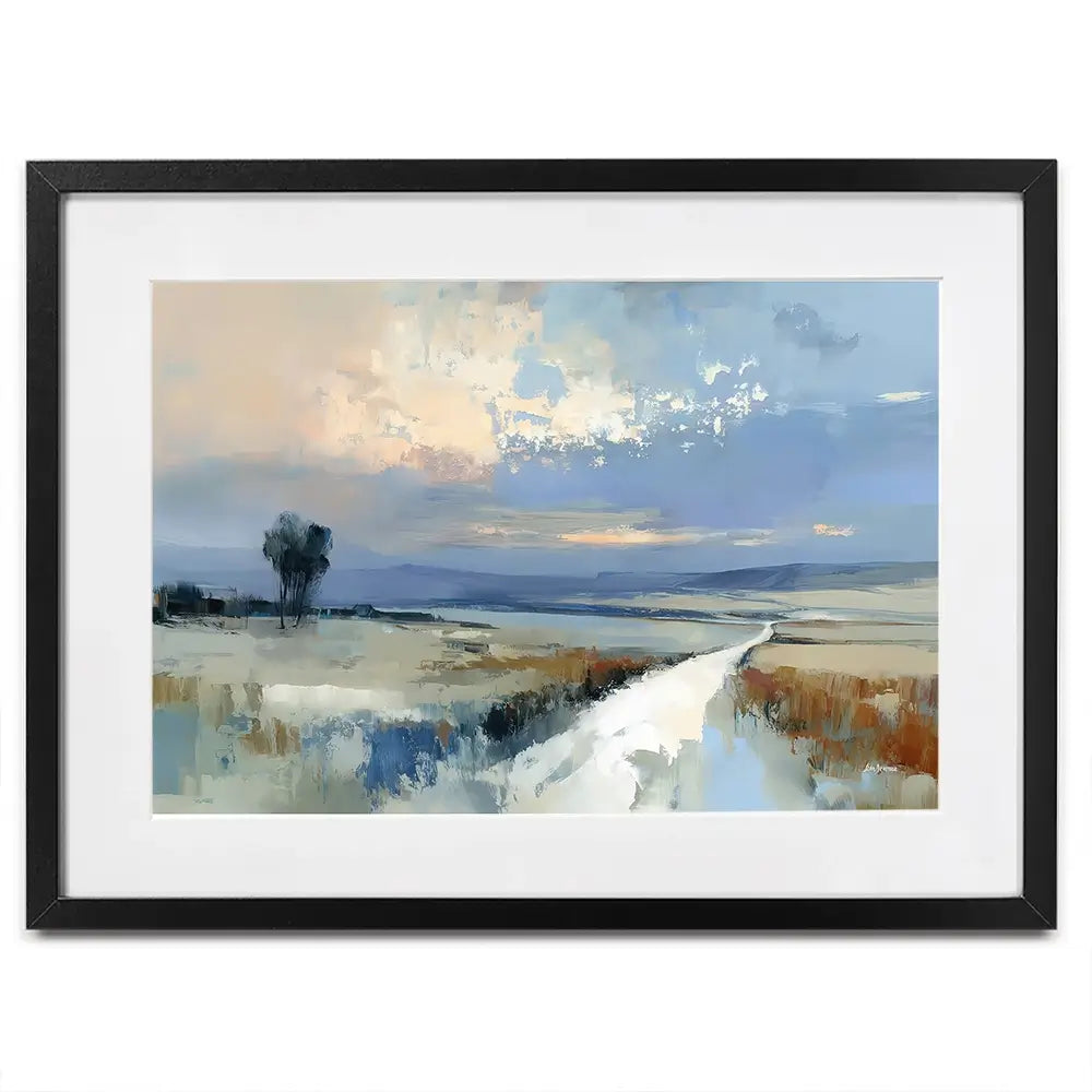 Serene Distant Hills Framed Art Print Serene Distant Hills Framed Art Print wall art product Leon Devenice