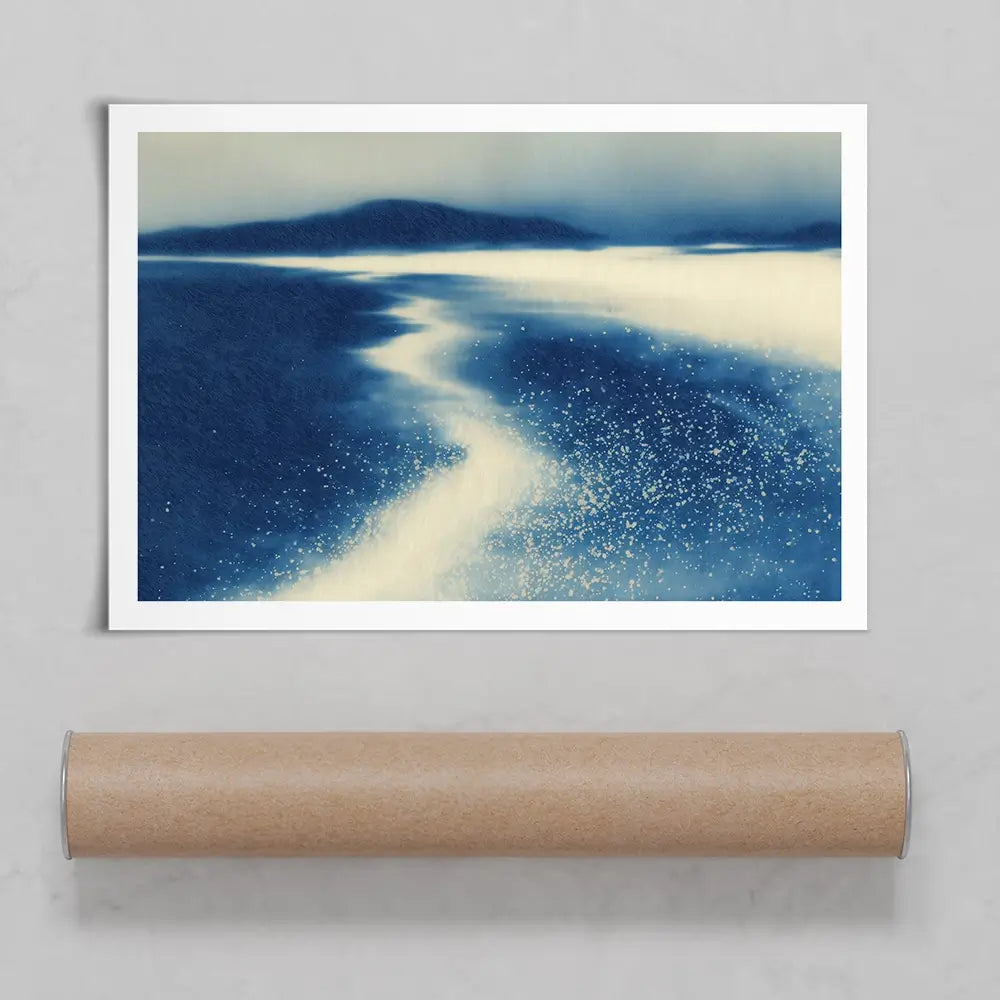 Serene Shoreline Flow Art Print Serene Shoreline Flow Art Print wall art product Chromatic Storm Studio