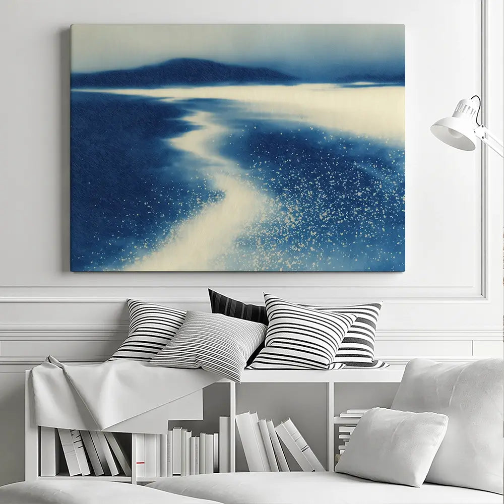 Serene Shoreline Flow Canvas Print Serene Shoreline Flow Canvas Print wall art product Chromatic Storm Studio