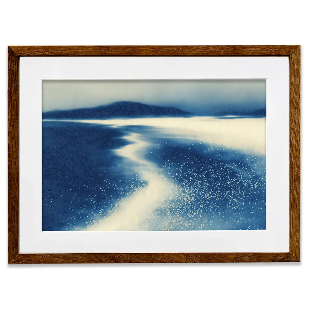 Serene Shoreline Flow Framed Art Print Serene Shoreline Flow Framed Art Print wall art product Chromatic Storm Studio