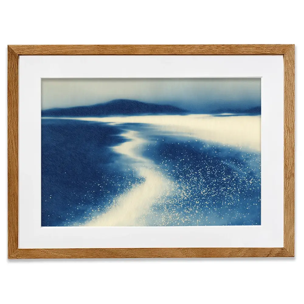 Serene Shoreline Flow Framed Art Print Serene Shoreline Flow Framed Art Print wall art product Chromatic Storm Studio