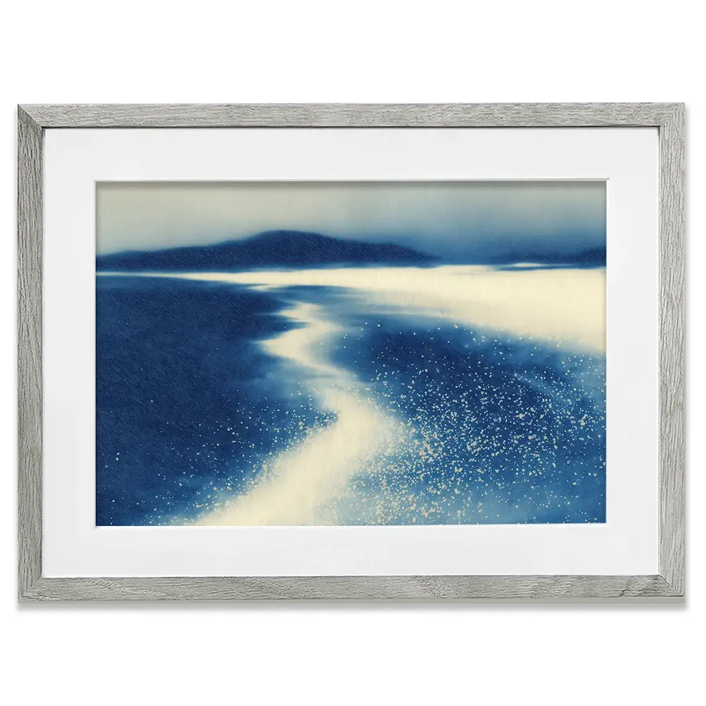 Serene Shoreline Flow Framed Art Print Serene Shoreline Flow Framed Art Print wall art product Chromatic Storm Studio