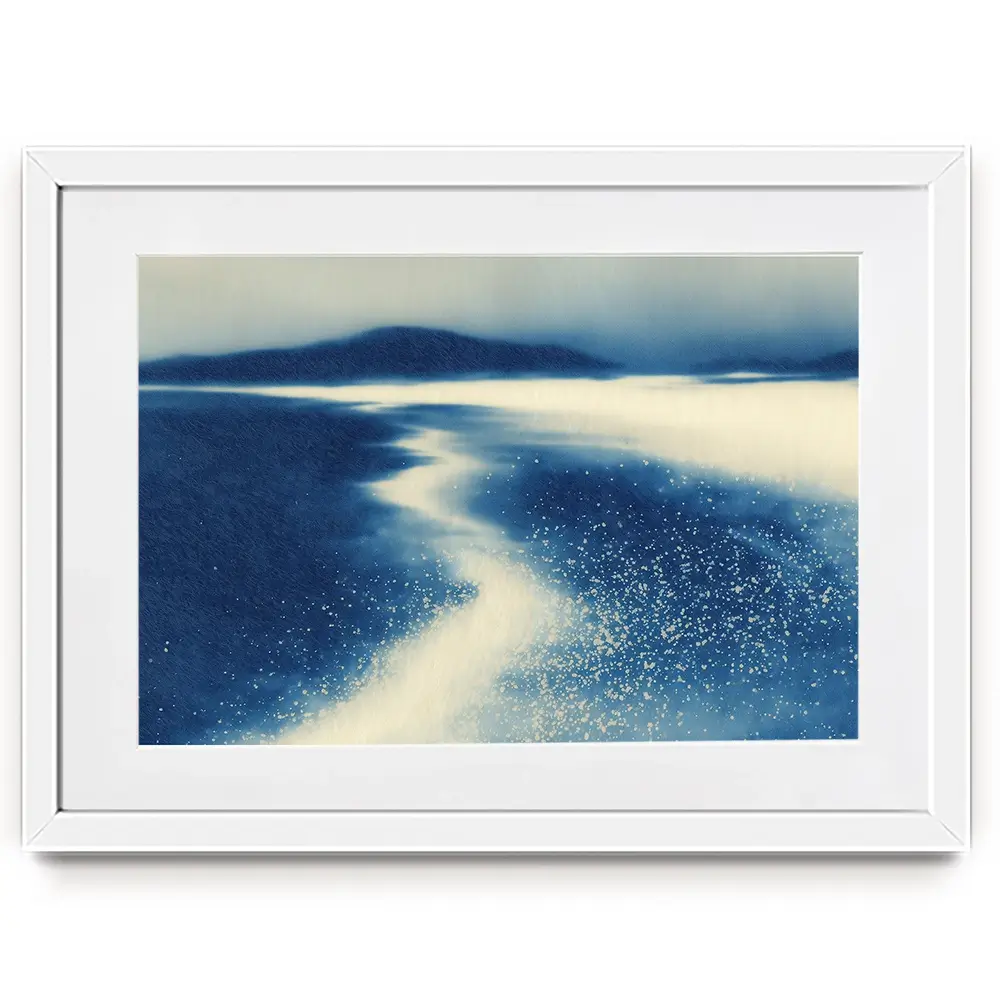 Serene Shoreline Flow Framed Art Print Serene Shoreline Flow Framed Art Print wall art product Chromatic Storm Studio