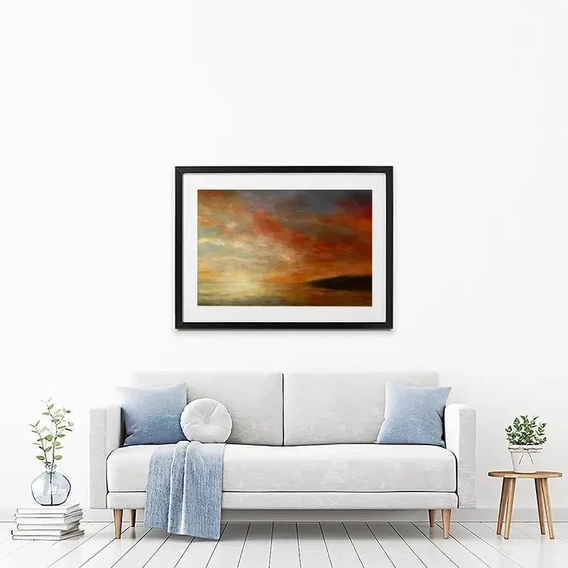 Setting Sun Towards Looe Framed Art Print Setting Sun Towards Looe Framed Art Print wall art product Craig Askew