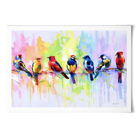 Seven Colourful Birds Art Print Seven Colourful Birds Art Print wall art product Leon Devenice