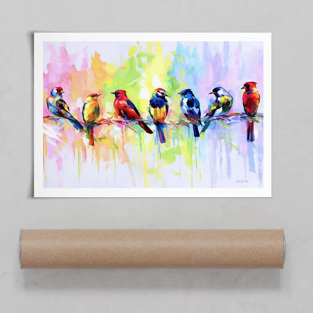 Seven Colourful Birds Art Print Seven Colourful Birds Art Print wall art product Leon Devenice