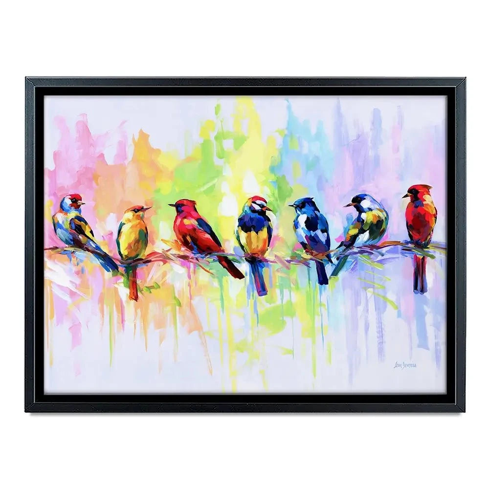 Seven Colourful Birds Canvas Print Seven Colourful Birds Canvas Print wall art product Leon Devenice