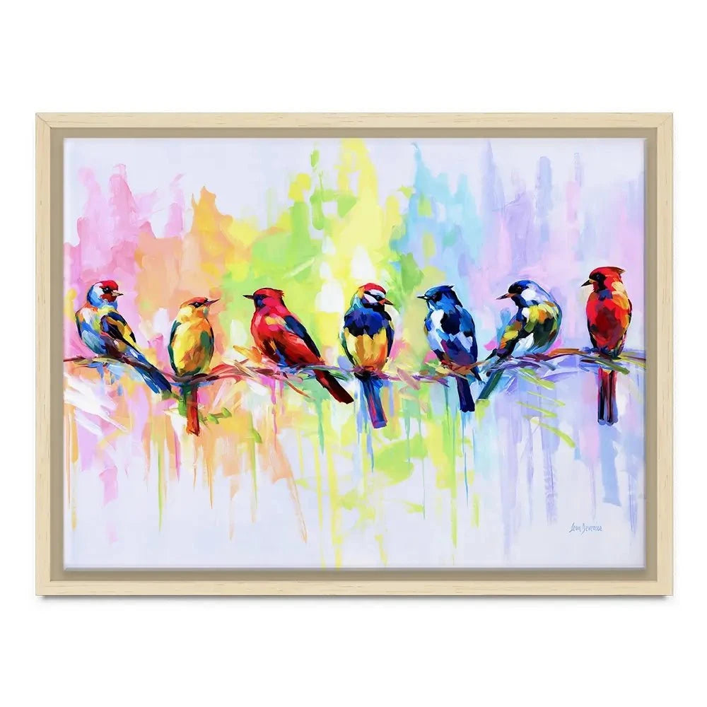 Seven Colourful Birds Canvas Print Seven Colourful Birds Canvas Print wall art product Leon Devenice