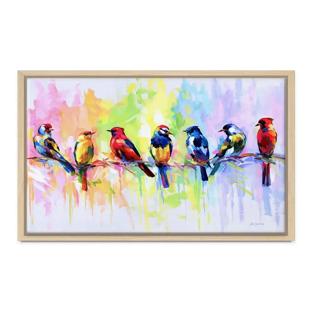 Seven Colourful Birds Canvas Print Seven Colourful Birds Canvas Print wall art product Leon Devenice