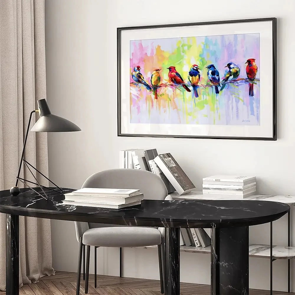 Seven Colourful Birds Framed Art Print Seven Colourful Birds Framed Art Print wall art product Leon Devenice