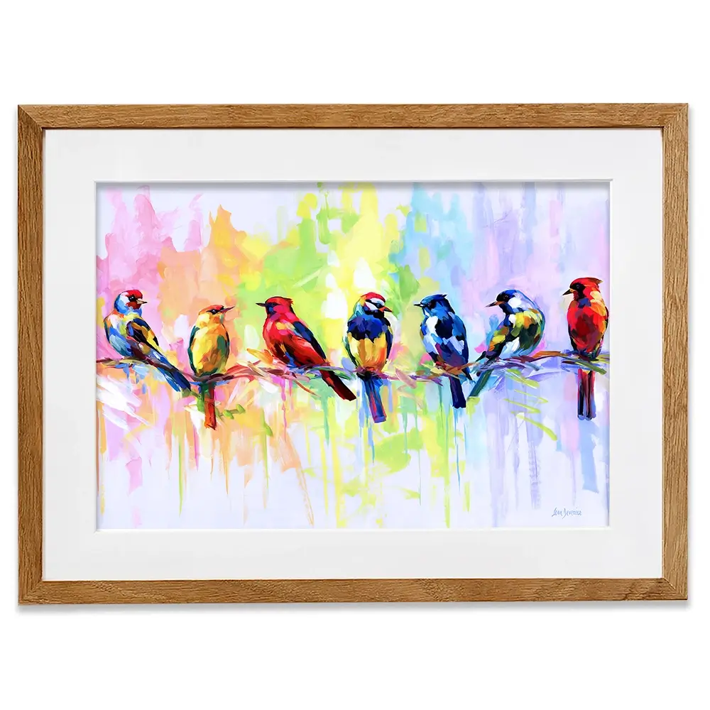 Seven Colourful Birds Framed Art Print Seven Colourful Birds Framed Art Print wall art product Leon Devenice
