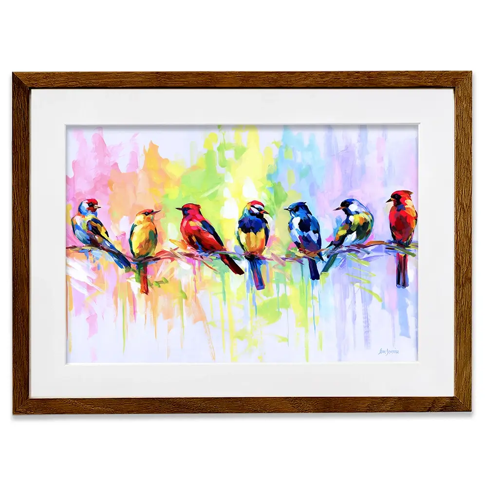 Seven Colourful Birds Framed Art Print Seven Colourful Birds Framed Art Print wall art product Leon Devenice