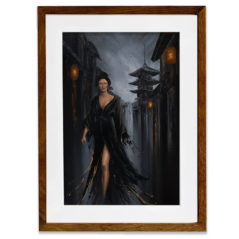 Shadow Of Geisha Framed Art Print Shadow Of Geisha Framed Art Print wall art product Isabella Karolewicz