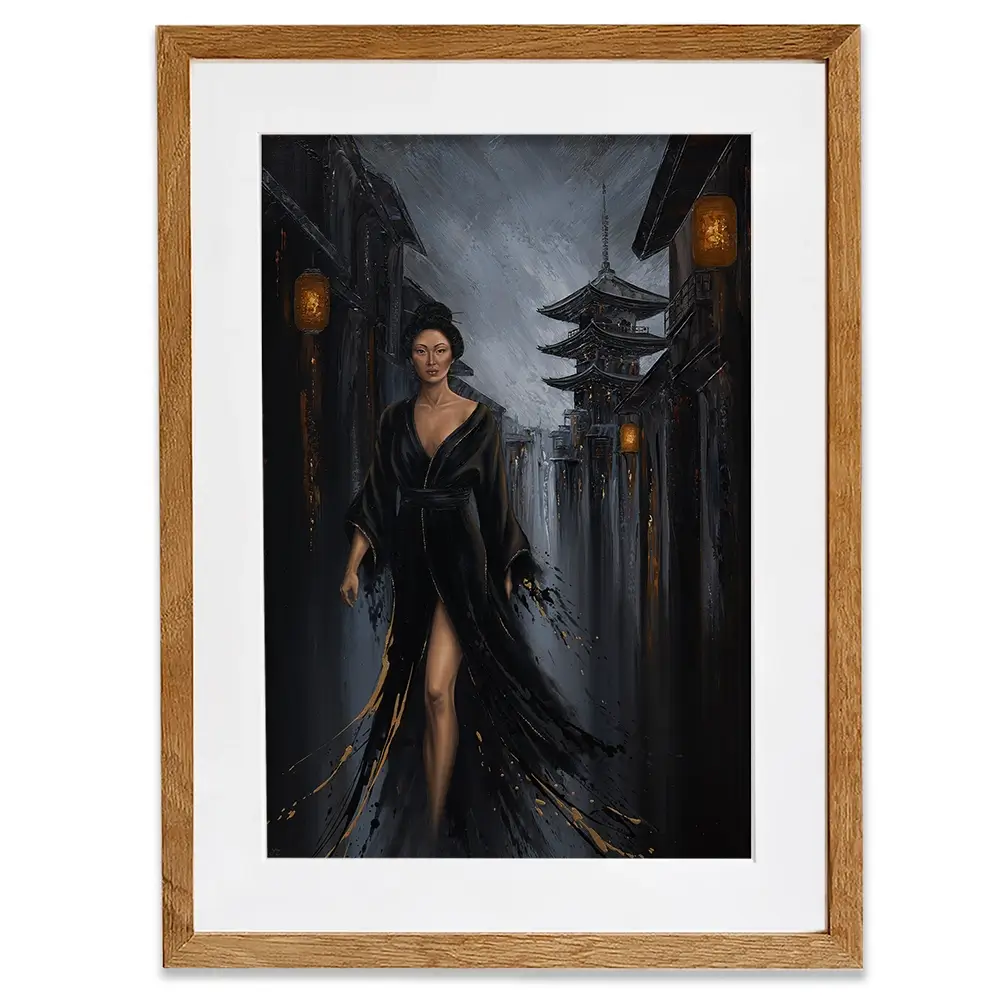 Shadow Of Geisha Framed Art Print Shadow Of Geisha Framed Art Print wall art product Isabella Karolewicz