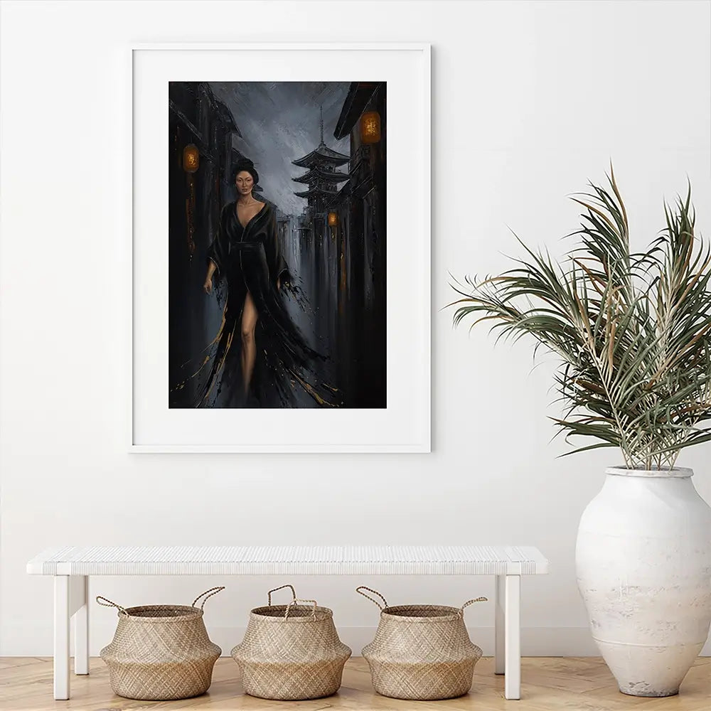 Shadow Of Geisha Framed Art Print Shadow Of Geisha Framed Art Print wall art product Isabella Karolewicz