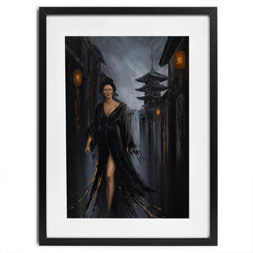 Shadow Of Geisha Framed Art Print Shadow Of Geisha Framed Art Print wall art product Isabella Karolewicz