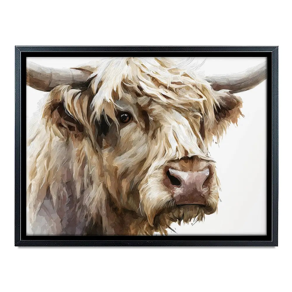 Shaggy Highland Cow Canvas Print Shaggy Highland Cow Canvas Print wall art product Petal Prints Design - Independent