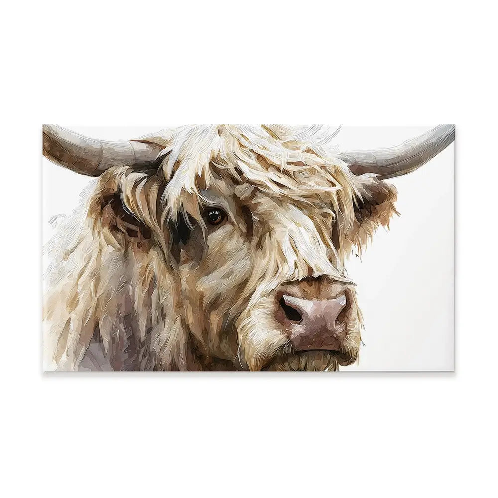 Shaggy Highland Cow Canvas Print Shaggy Highland Cow Canvas Print wall art product Petal Prints Design - Independent