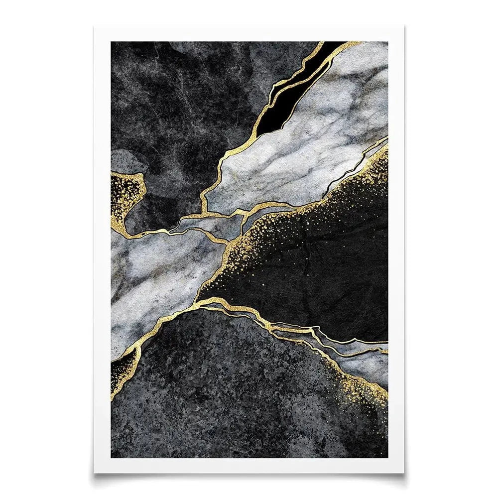 Shattering Black Marble Art Print Shattering Black Marble Art Print wall art product wacomka / Shutterstock