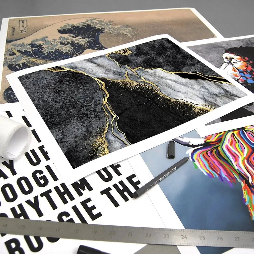 Shattering Black Marble Art Print Shattering Black Marble Art Print wall art product wacomka / Shutterstock