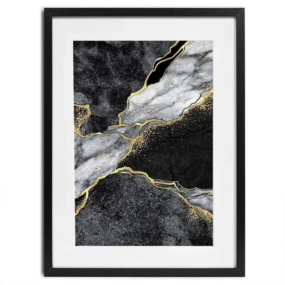 Shattering Black Marble Framed Art Print Shattering Black Marble Framed Art Print wall art product wacomka / Shutterstock