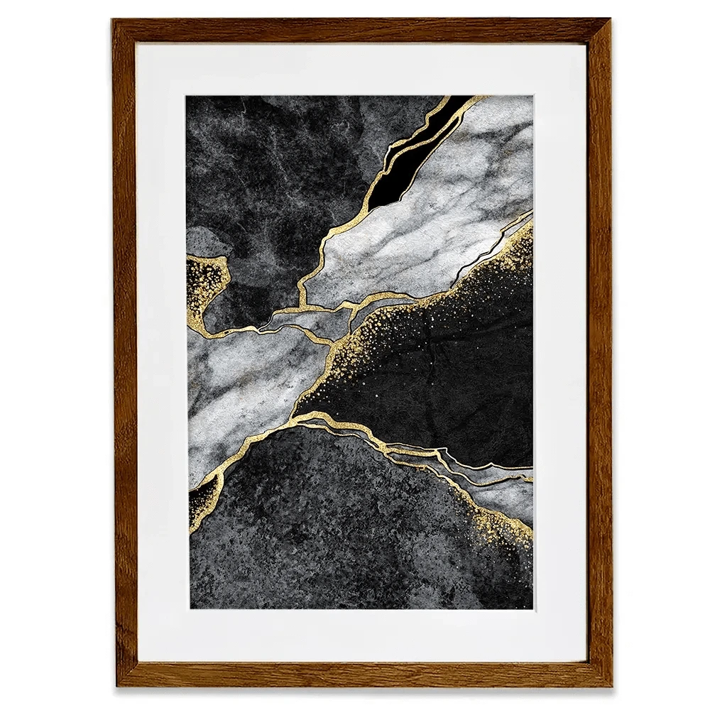 Shattering Black Marble Framed Art Print Shattering Black Marble Framed Art Print wall art product wacomka / Shutterstock