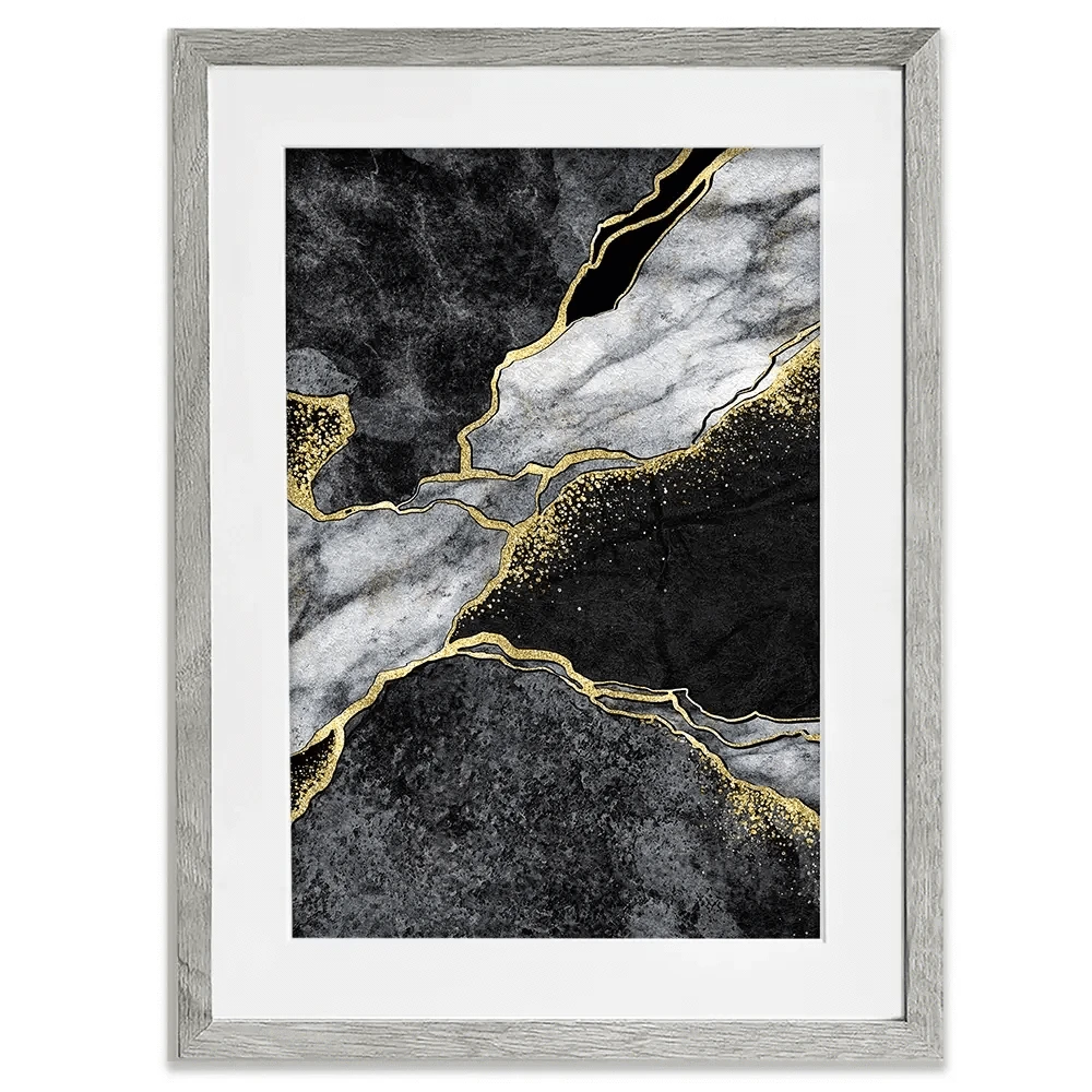 Shattering Black Marble Framed Art Print Shattering Black Marble Framed Art Print wall art product wacomka / Shutterstock
