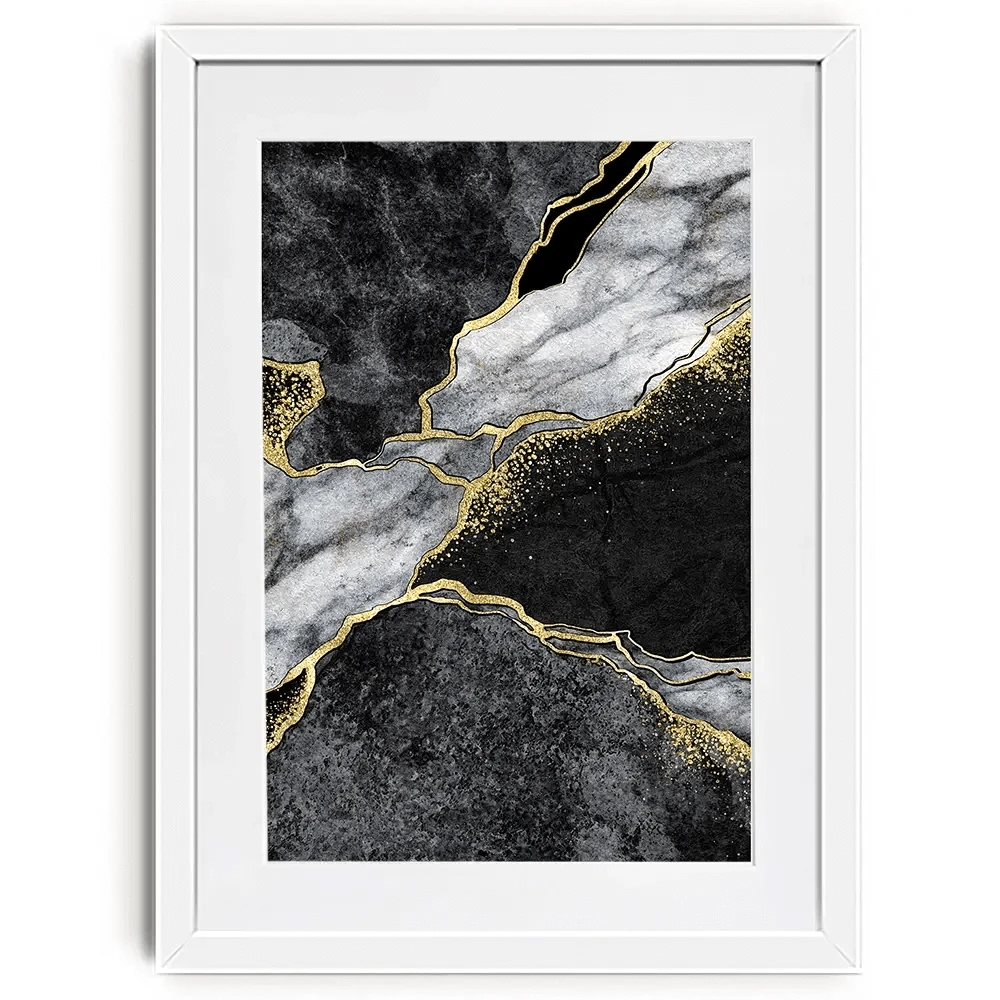 Shattering Black Marble Framed Art Print Shattering Black Marble Framed Art Print wall art product wacomka / Shutterstock