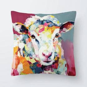 Sheep In Confetti Cushion Sheep In Confetti Cushion wall art product Chromatic Storm Studio