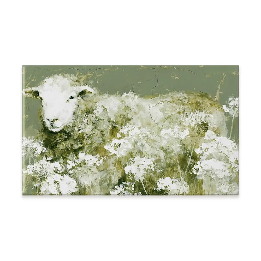 Sheep In Queen Annes Lace Canvas Print Sheep In Queen Annes Lace Canvas Print wall art product Chromatic Storm Studio