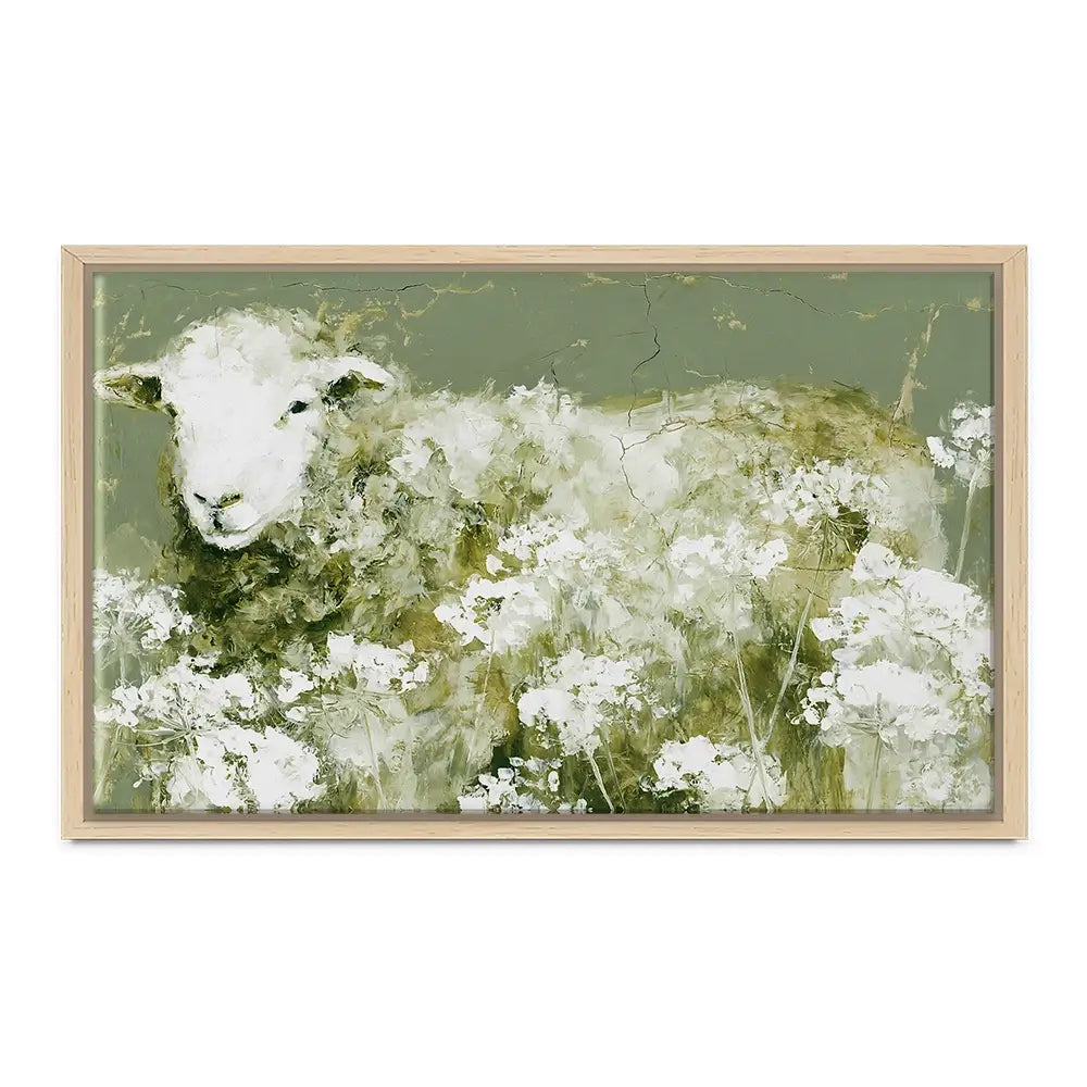 Sheep In Queen Annes Lace Canvas Print Sheep In Queen Annes Lace Canvas Print wall art product Chromatic Storm Studio
