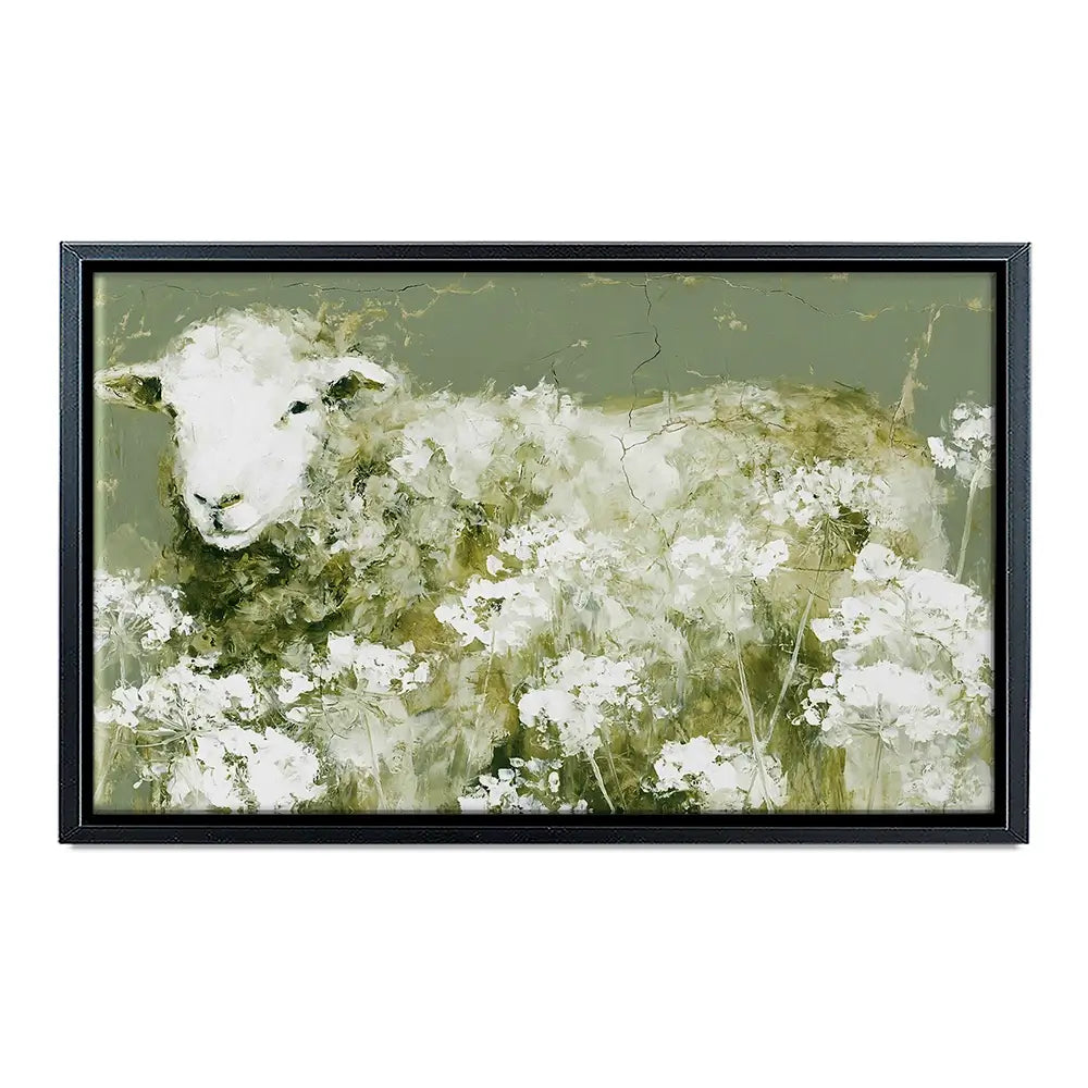 Sheep In Queen Annes Lace Canvas Print Sheep In Queen Annes Lace Canvas Print wall art product Chromatic Storm Studio